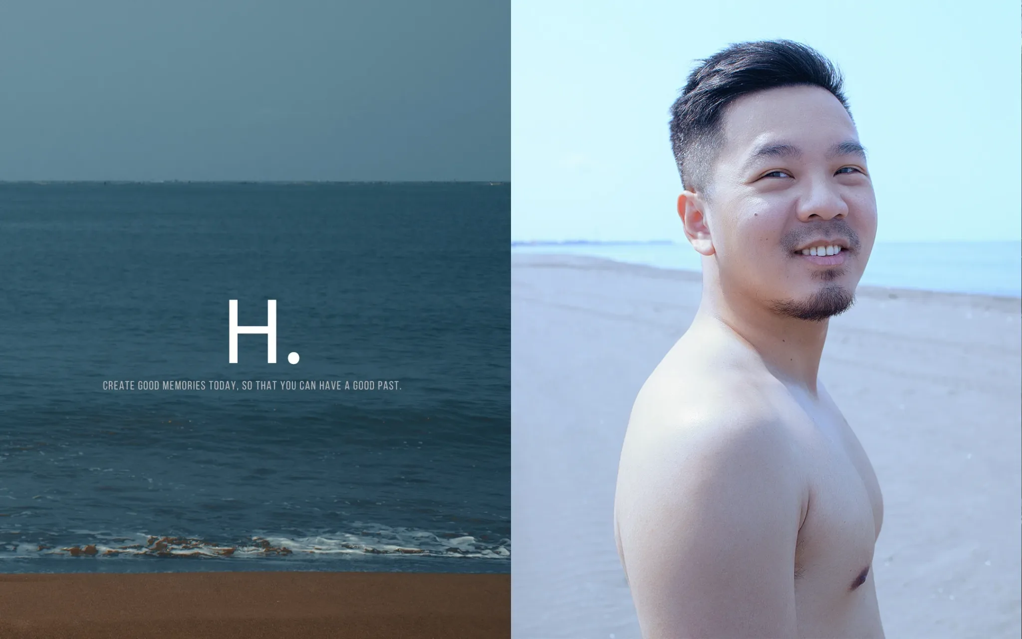 宇宙拿鐵台南男子寫真：小美軍海濱品牌意象。