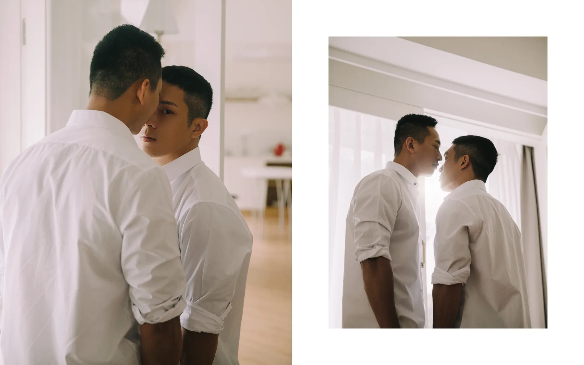 宇宙拿鐵 Lattefotos 日常婚紗：兩人並肩走向遠方的背影。