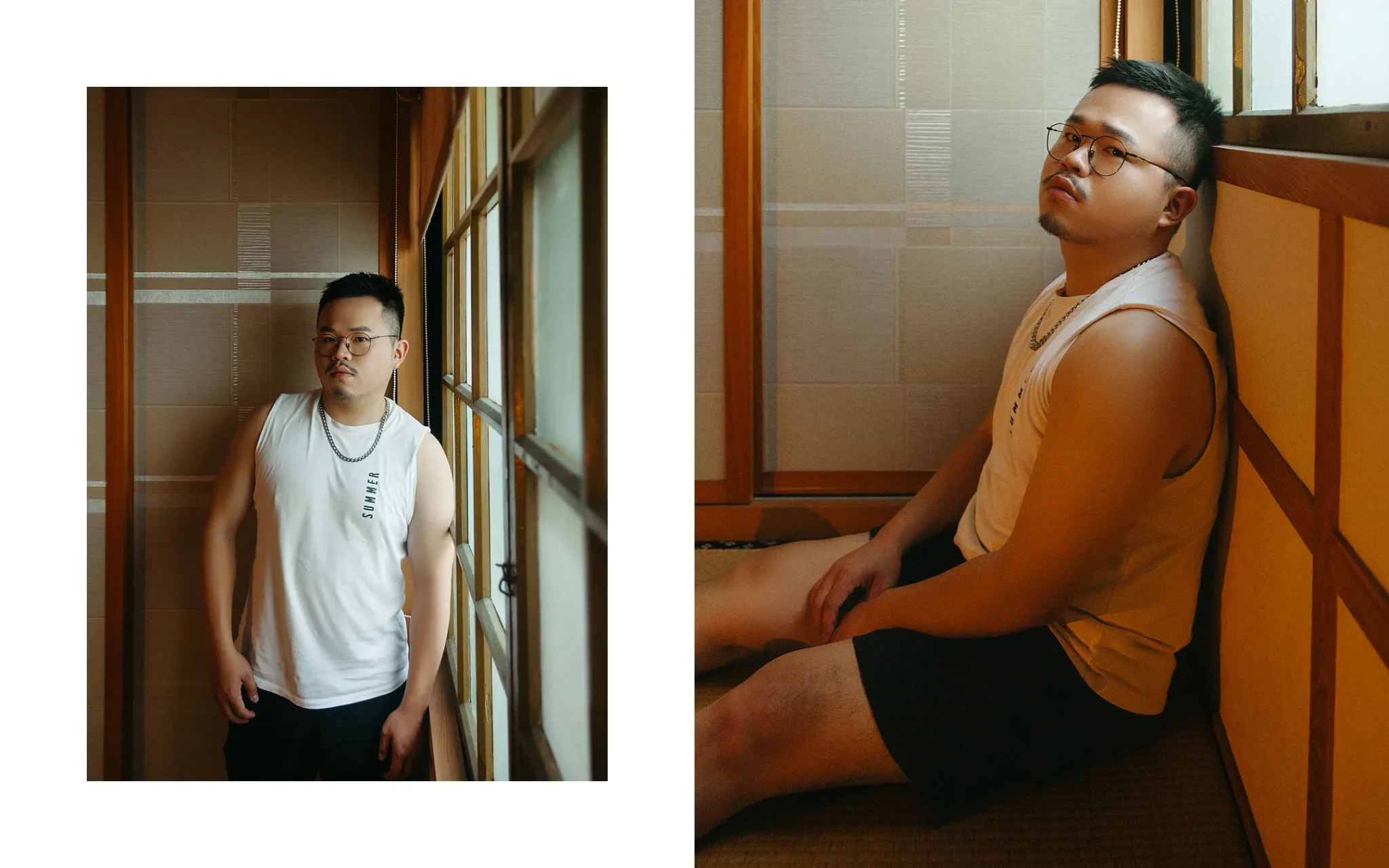 和室氛圍 × 黃昏光影 × 榻榻米攝影 | 台中 | 男性寫真 | 宇宙拿鐵 